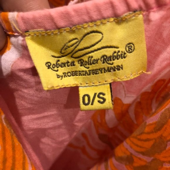 Roberta Roller Rabbit NEW Pink orange cotton Cover up halter dress Pareto wrap - Picture 4 of 4